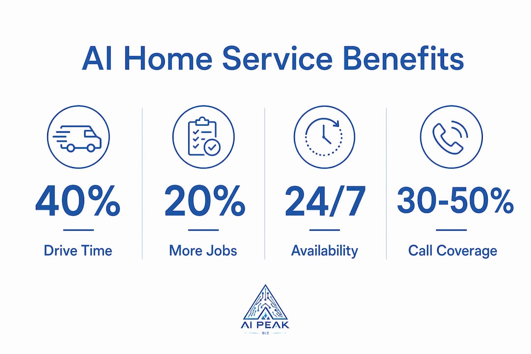 Infographic illustrating key AI benefits in home service
