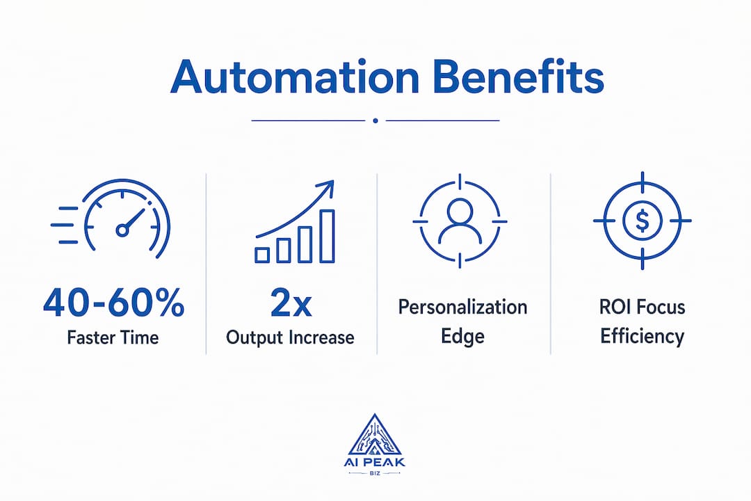Infographic showing automation benefits statistics