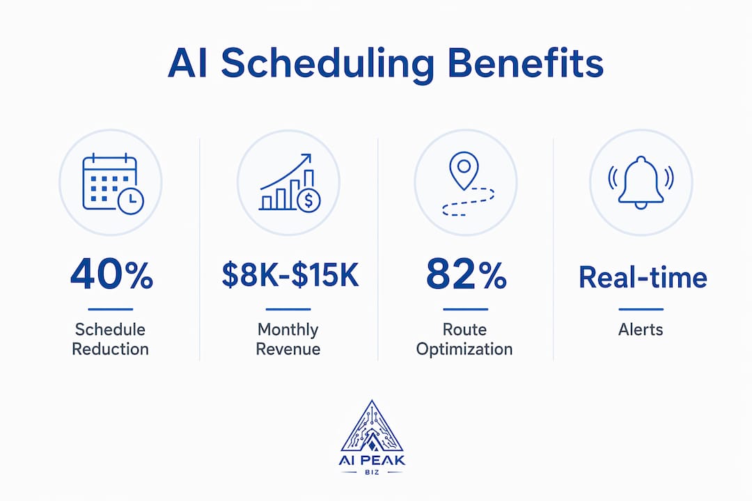 Infographic showing key AI scheduling benefits