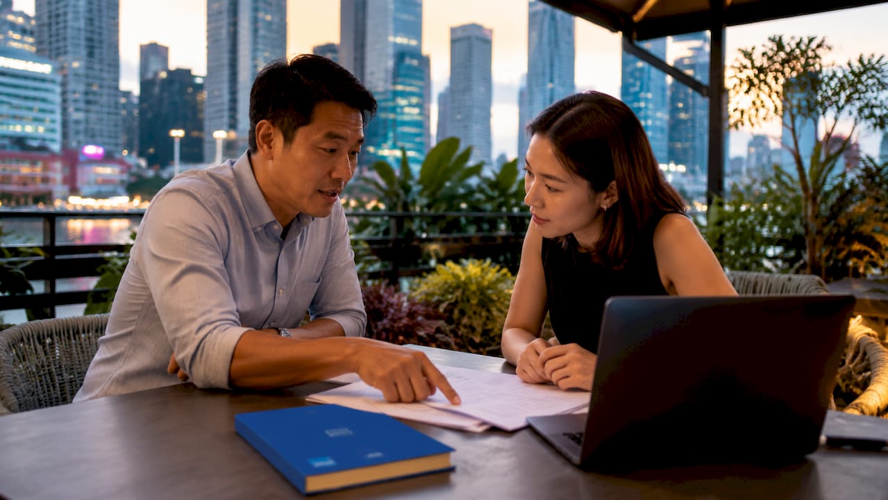 Entrepreneur consulting attorney at coworking space