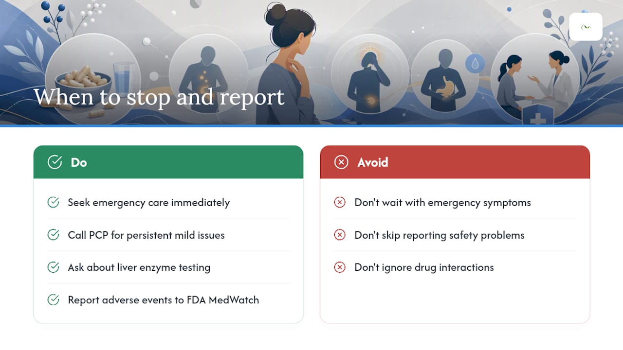 When to Stop Berberine and How to Report a Problem — overview diagram