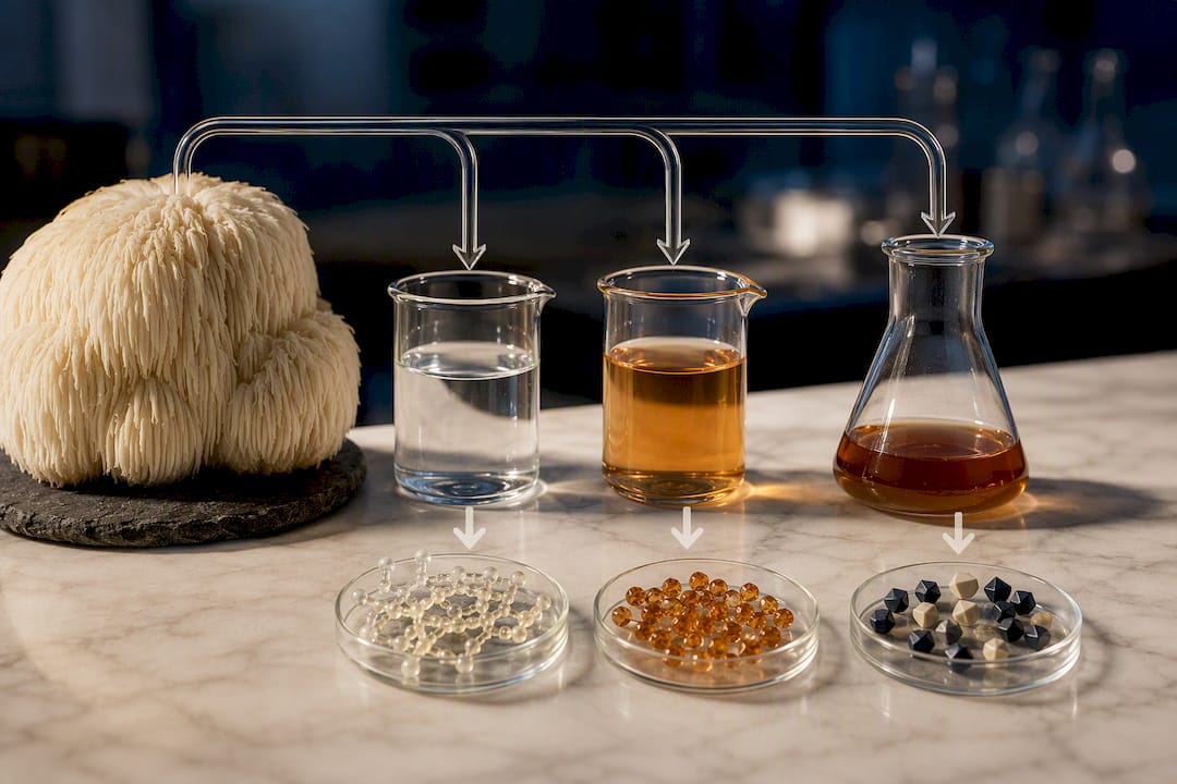 Lion's mane powder and extraction pathways