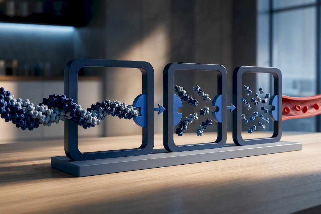 Hydrolysis breaking collagen into peptides