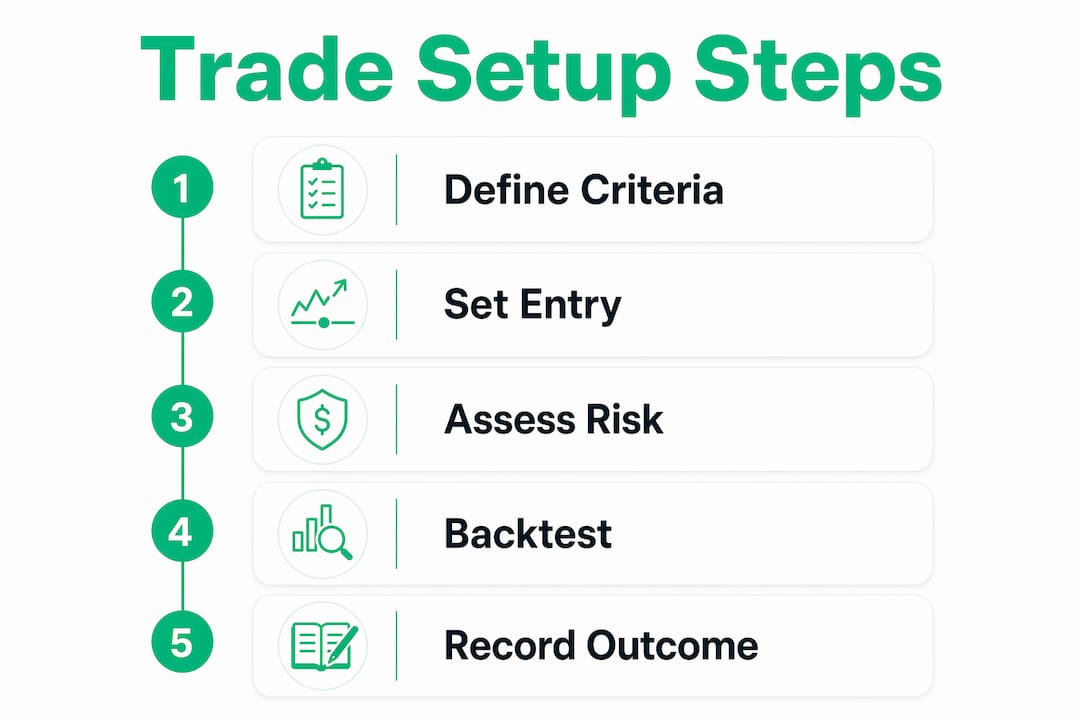 Infographic outlining steps to create trade setups