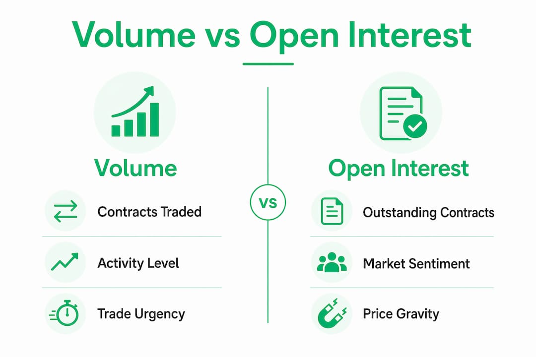 Infographic comparing volume and open interest