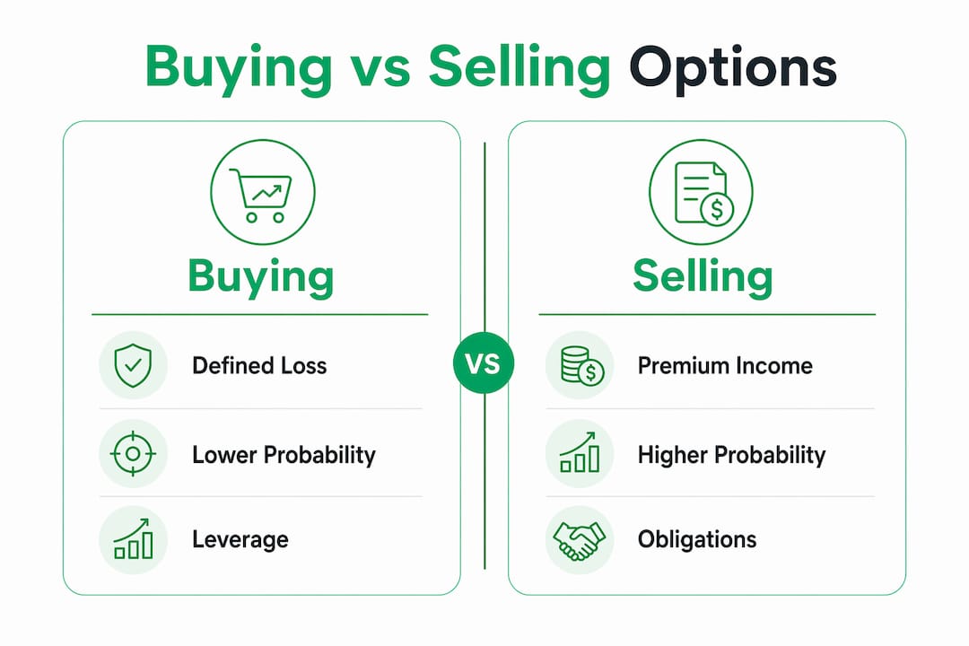 Infographic comparing buying and selling options