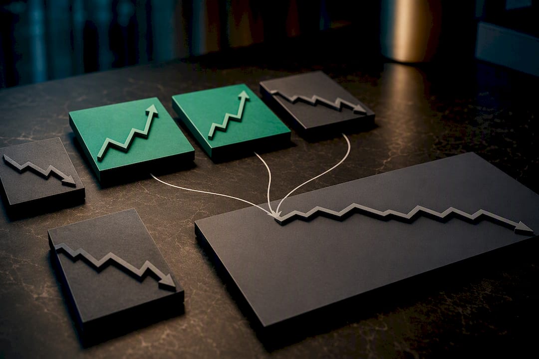 Individual trade results versus portfolio performance