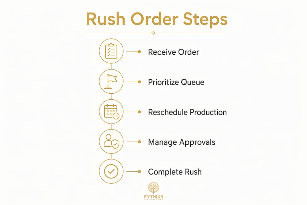 Infographic of rush order management steps