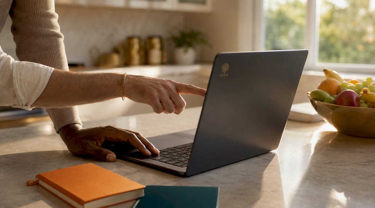 Collaborative hands managing e-commerce orders at laptop