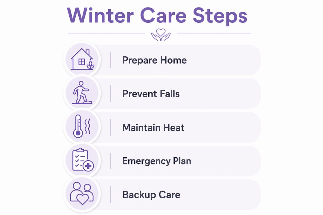 Infographic with winter home care steps