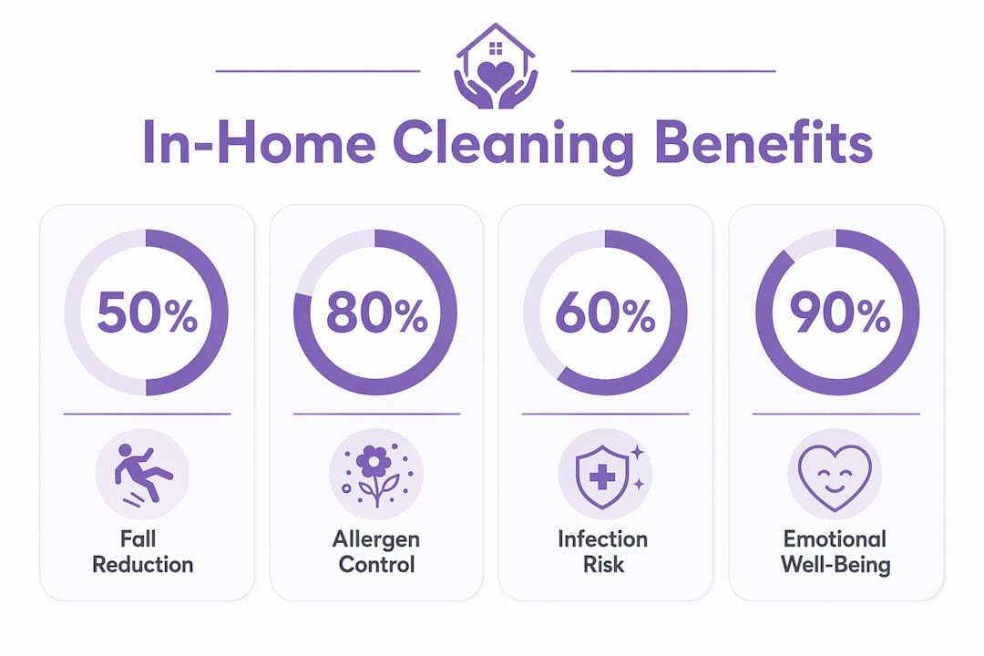 Infographic highlighting key benefits of in-home cleaning for elderly