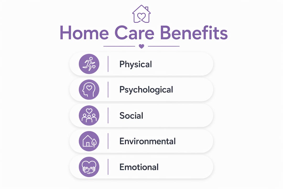 Infographic illustrating benefits of home care