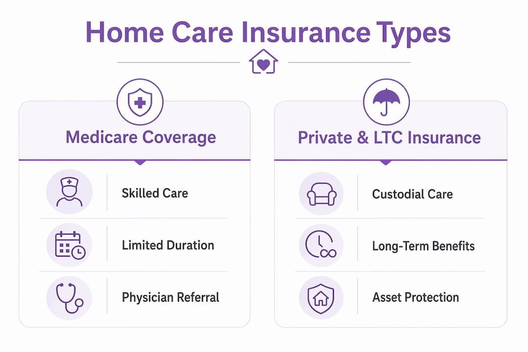 Infographic comparing Medicare and private insurance coverage
