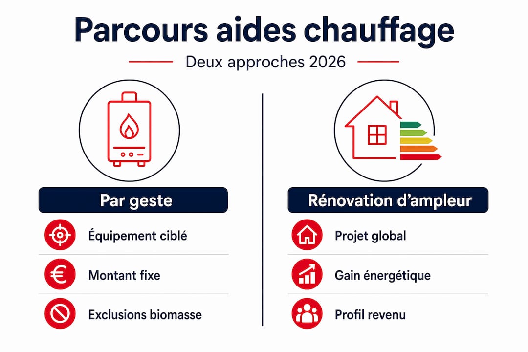 Comparatif des dispositifs d’aides au chauffage : le parcours en un coup d’œil