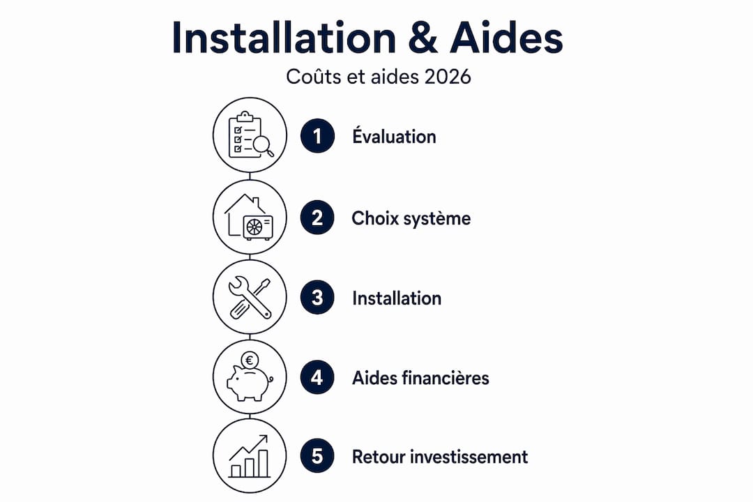 Découvrez notre infographie détaillée pour comprendre les différentes étapes d'installation ainsi que les solutions de financement disponibles.