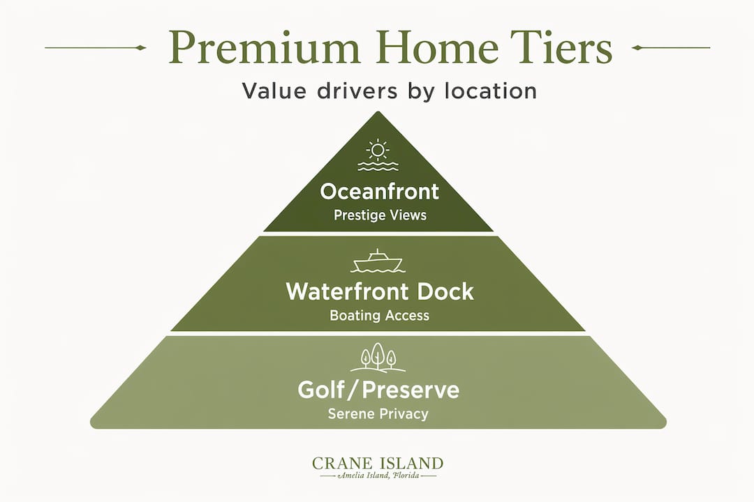 Infographic showing three luxury home tiers pyramid