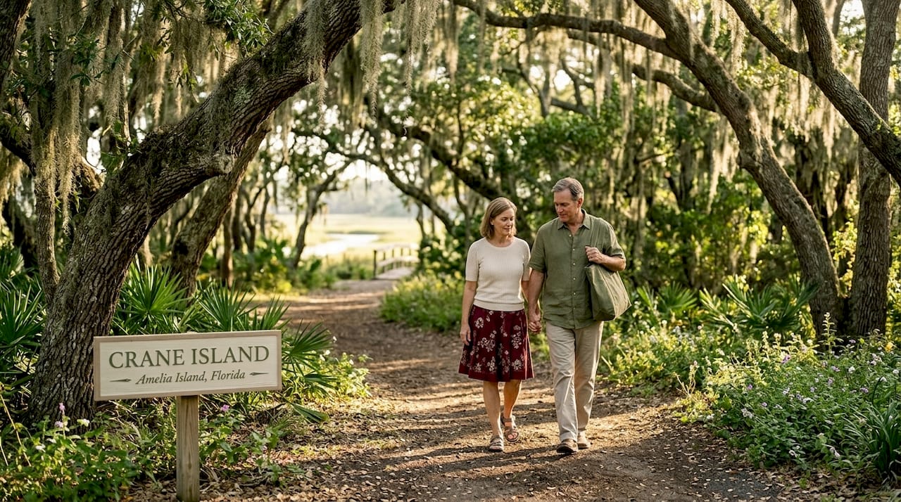 Coastal forest and salt marsh walk scenic