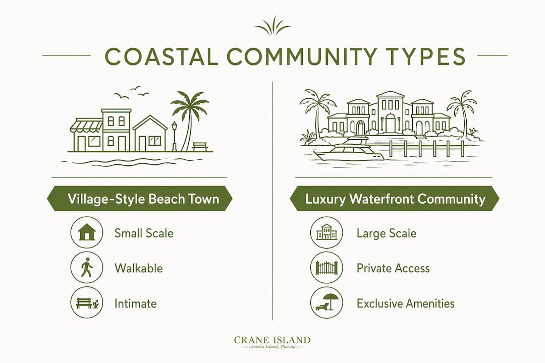 Infographic comparing types of Florida coastal communities