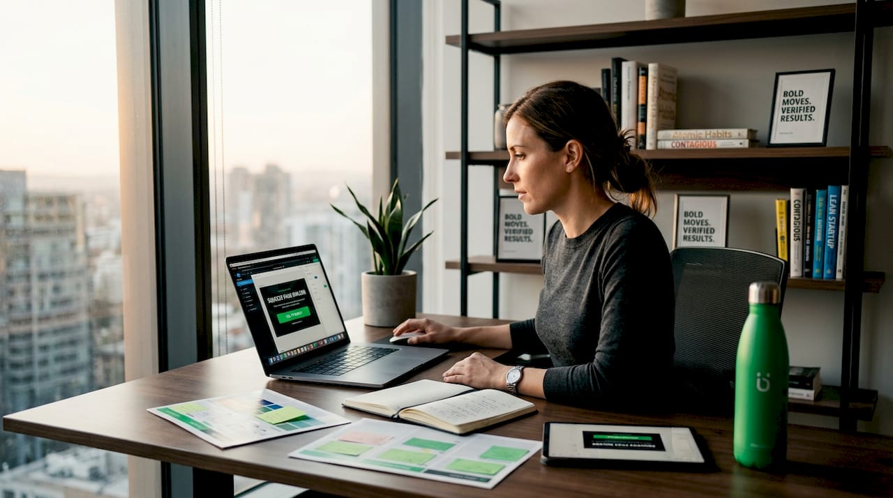 Woman builds squeeze page for solo ad traffic