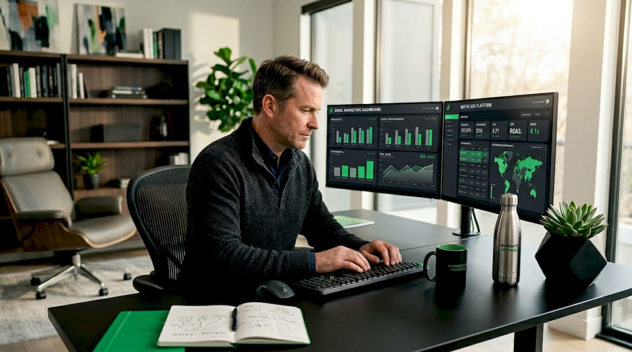 Marketer comparing solo ads and native ads reports