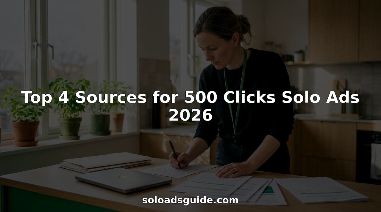 Solo ads strategy illustration for Top 4 Sources for 500 Clicks Solo Ads 2026