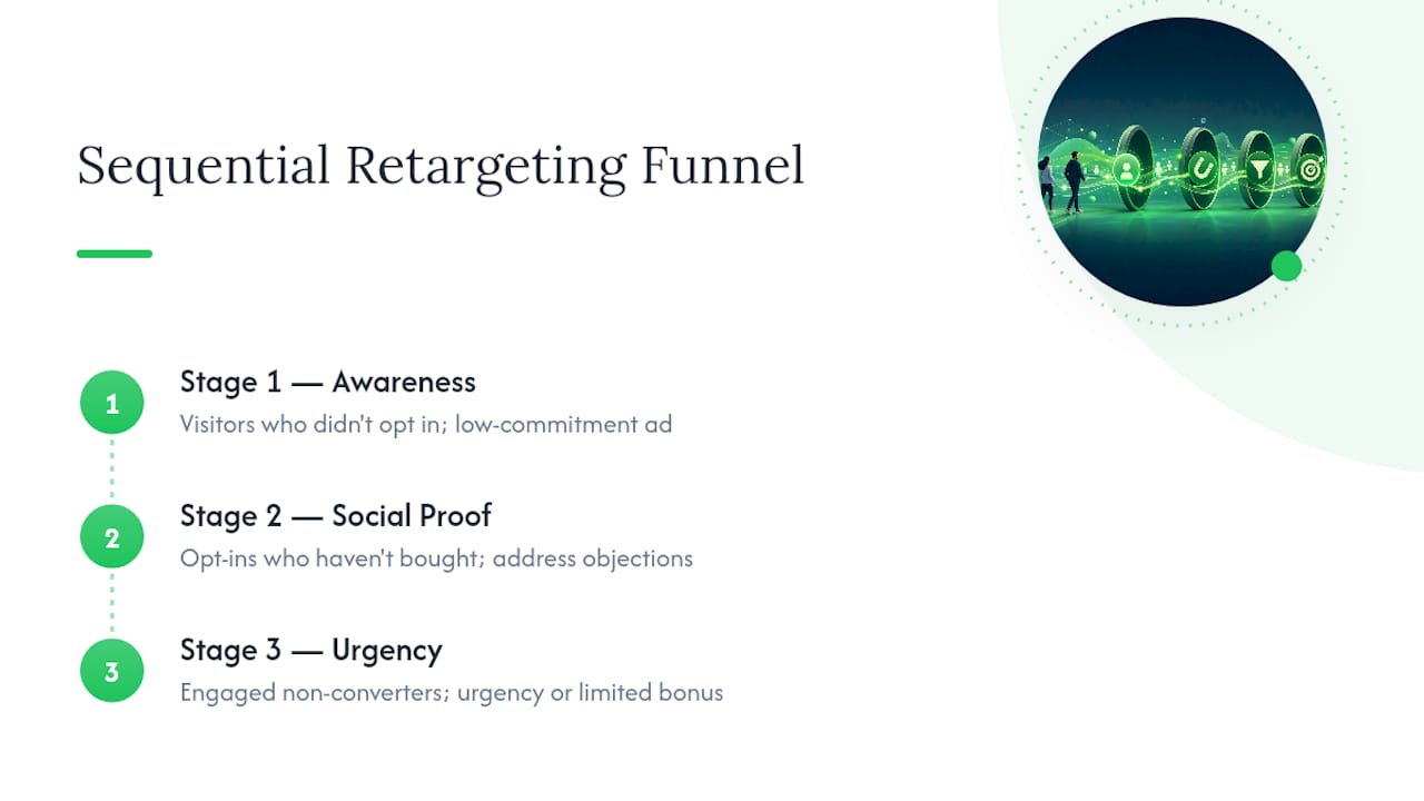 Diagram of sequential retargeting funnel stages