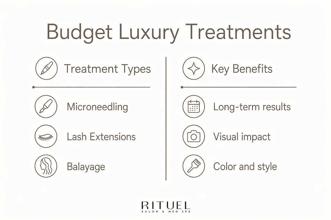 Infographic comparing budget luxury beauty treatments