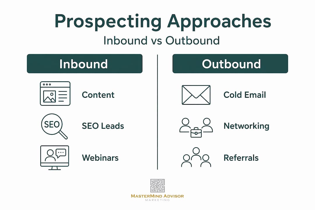 Infographic comparing inbound and outbound methods