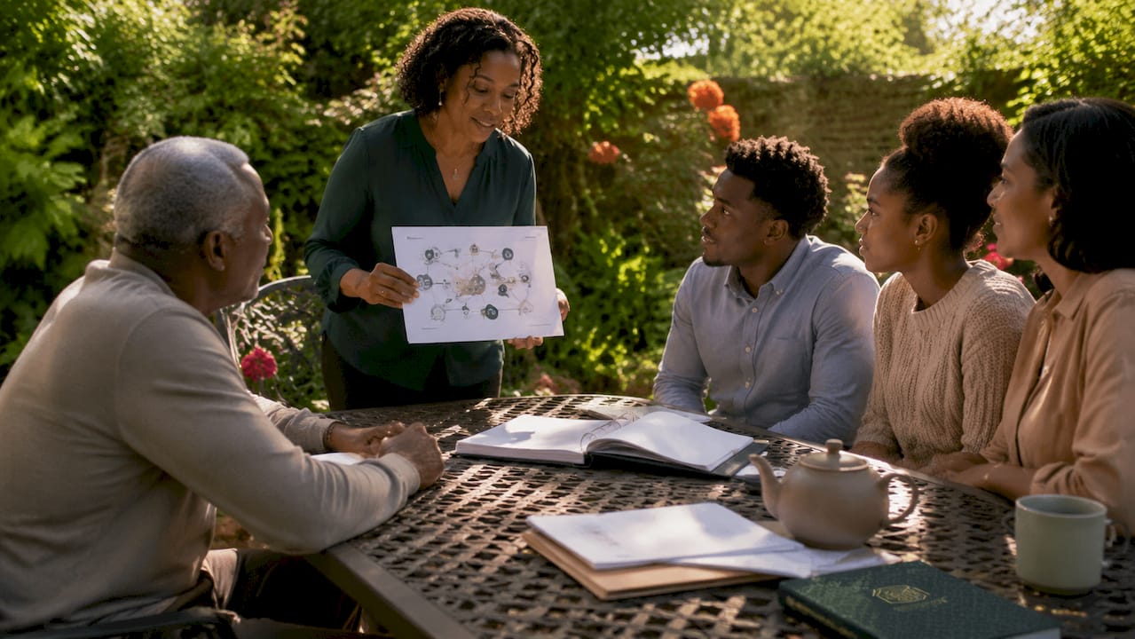 Family meeting with estate planning advisor