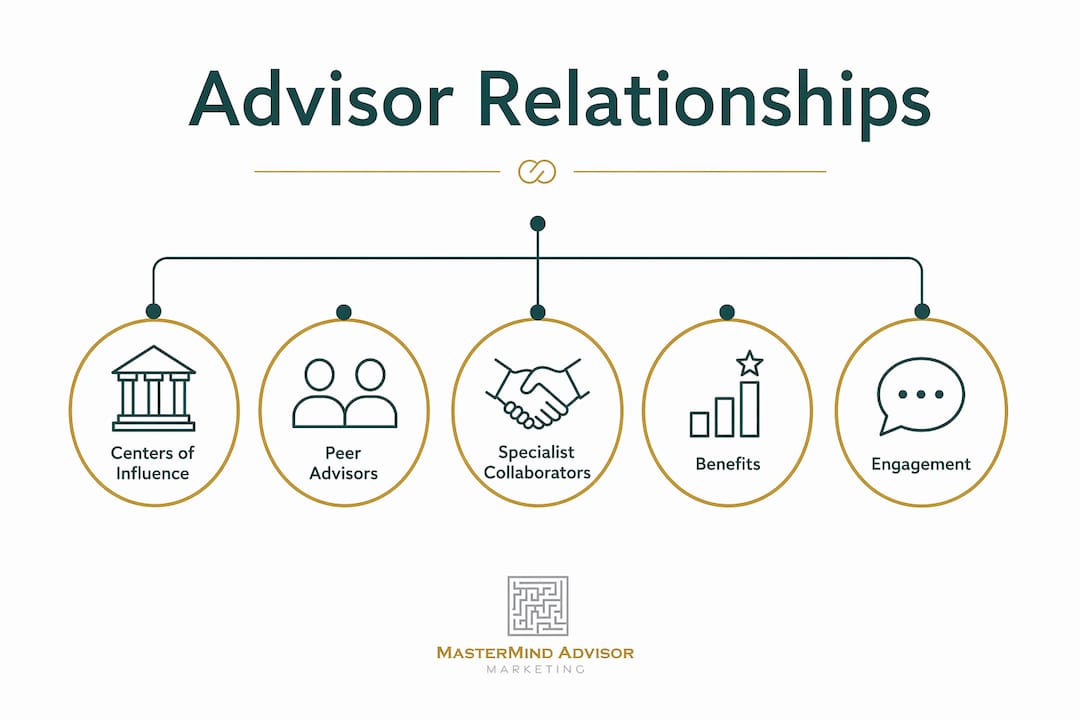 Infographic showing advisor relationship types and their benefits