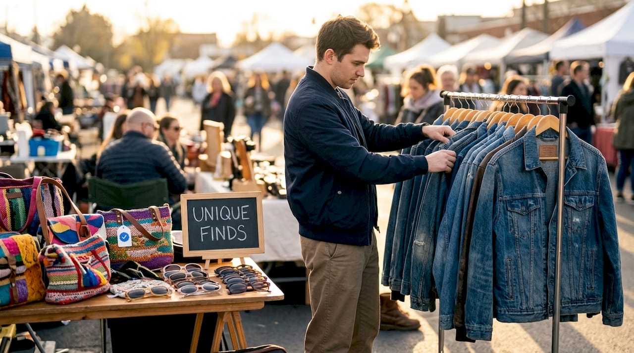 Man sourcing vintage designer clothing
