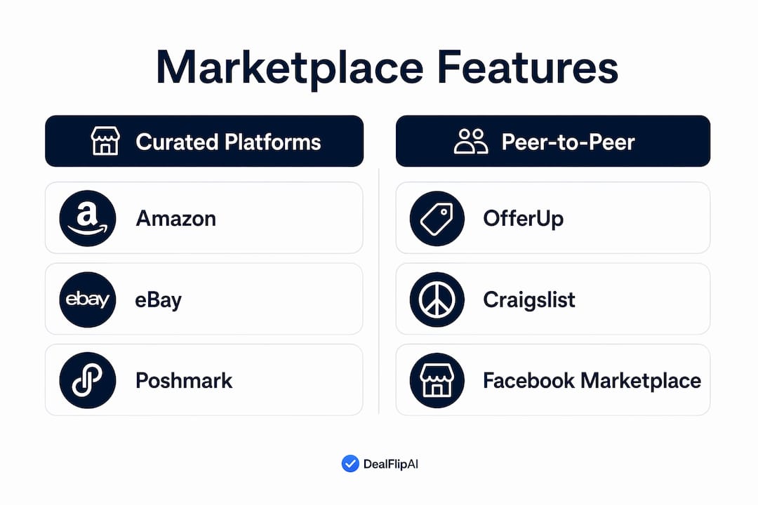 Infographic comparing marketplace platform features