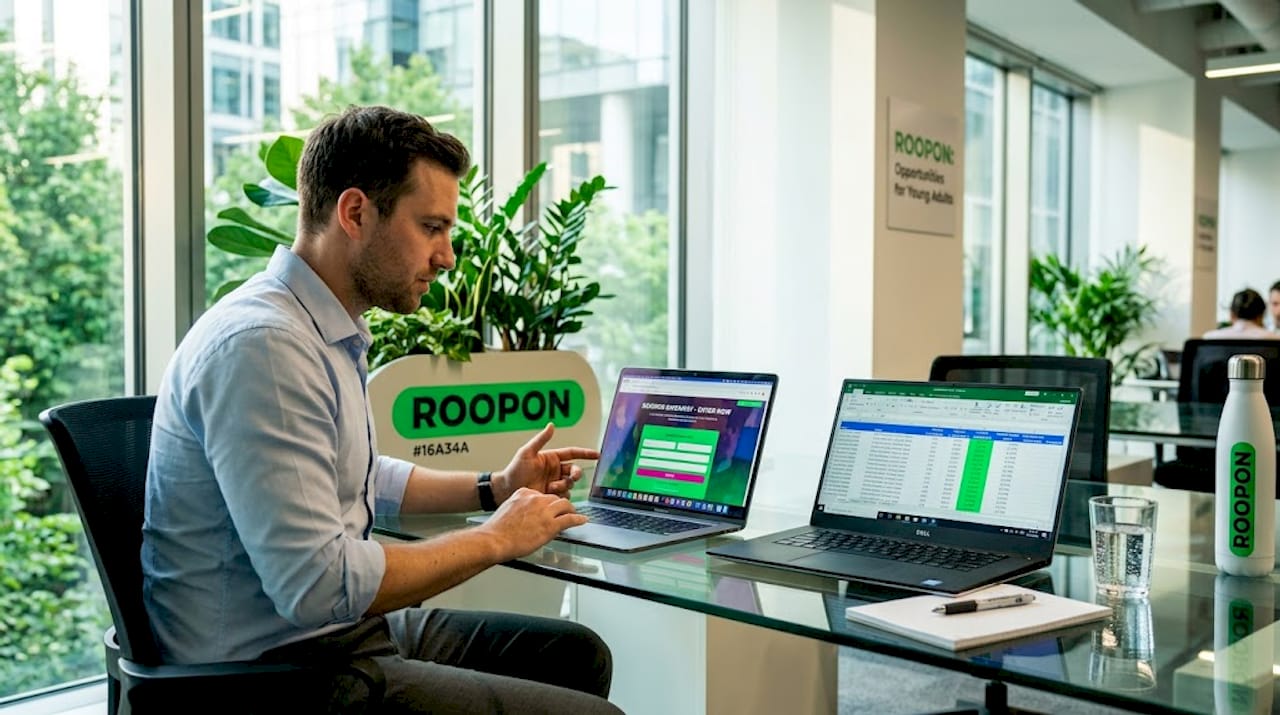 Person comparing two membership platforms on laptops