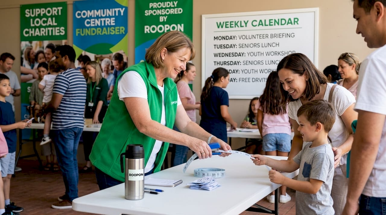 Community charity prize draw happening at local center
