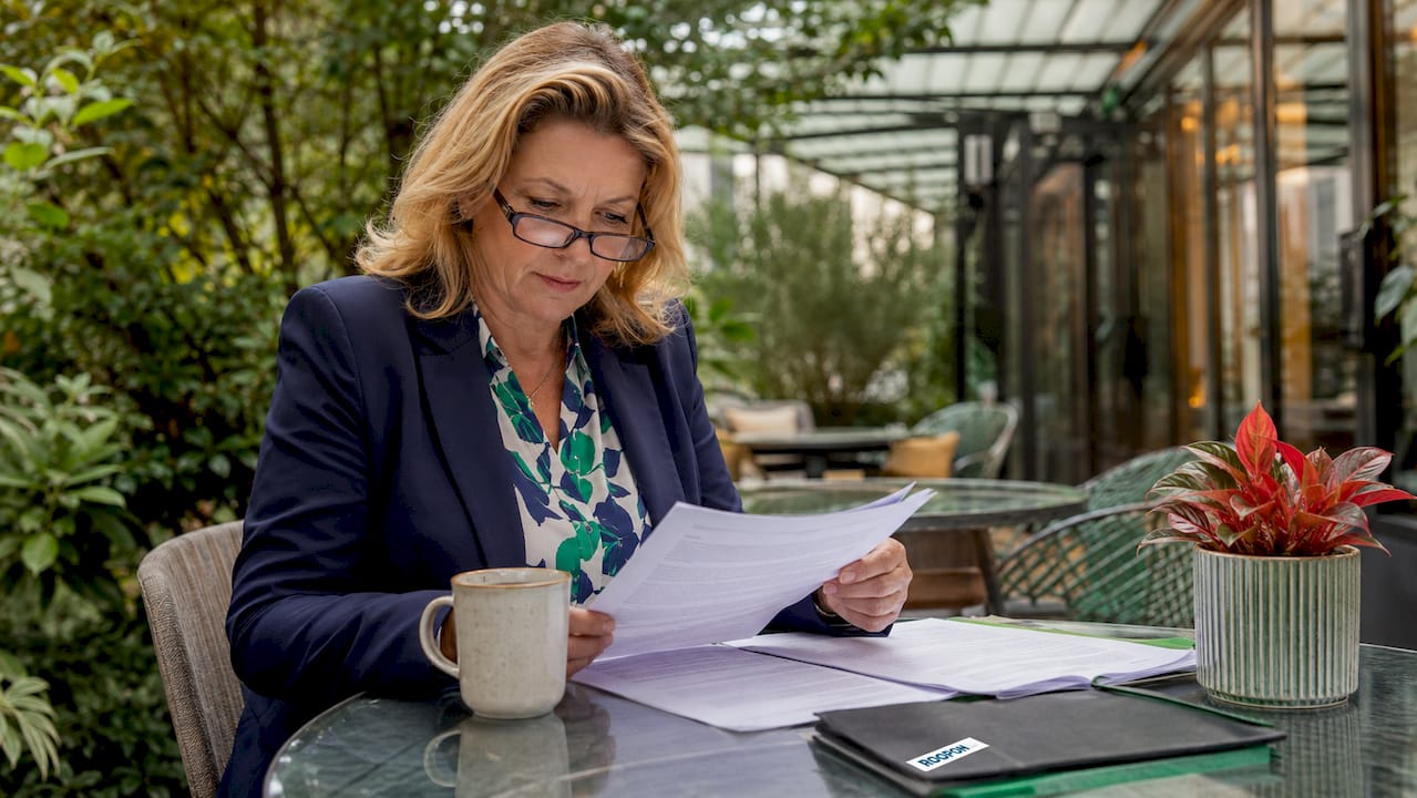 Woman reviewing prize draw terms