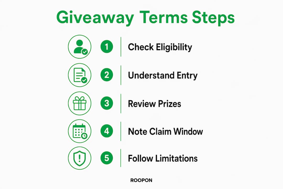 Infographic showing giveaway terms key components in steps