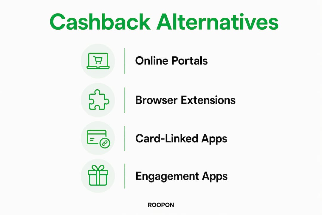 Infographic showing cashback alternatives categories