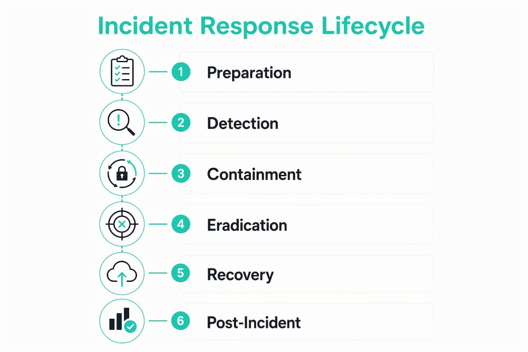 Infographic of incident response lifecycle stages