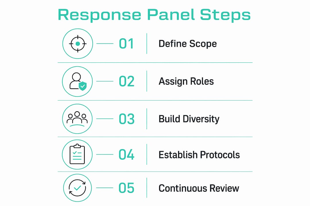 Infographic showing steps to build response panel