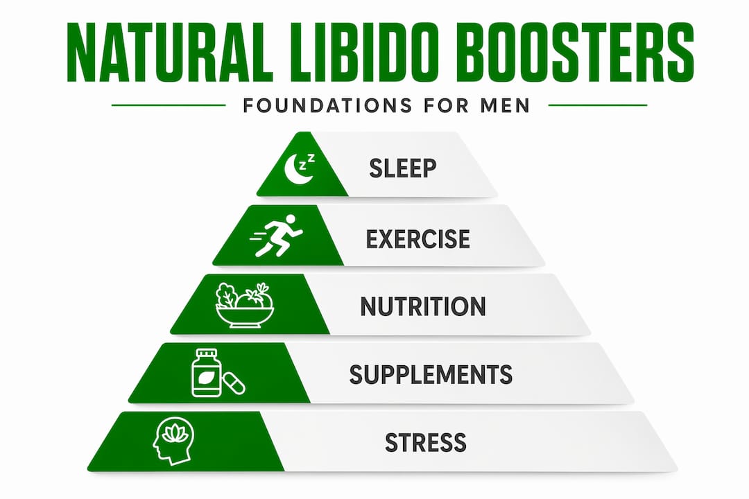 Hierarchy infographic of natural male libido boosters