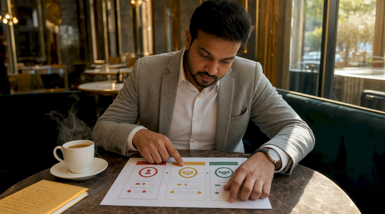 Coordinator pointing to escalation workflow diagram