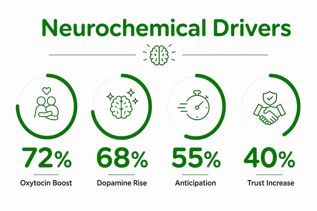 Infographic showing neurochemical effects on romance and desire
