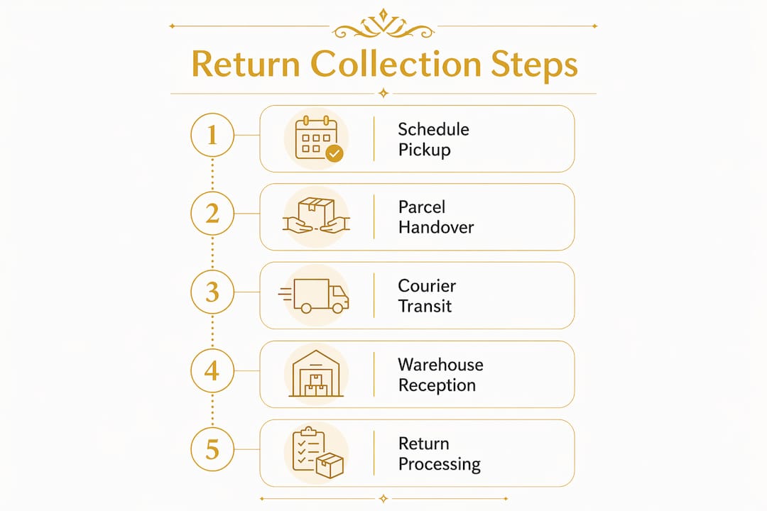 Infographic illustrating return collection process steps