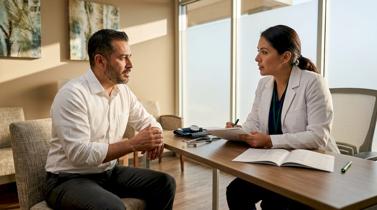 Patient consulting doctor about erectile dysfunction