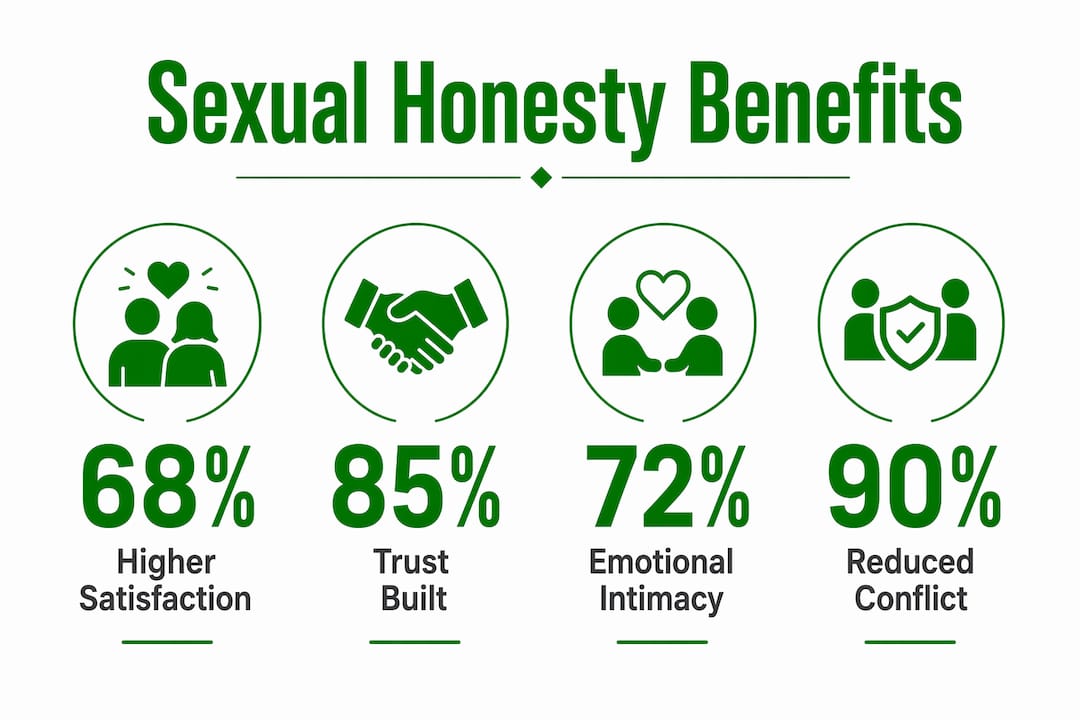Infographic showing benefits of honest sexual communication