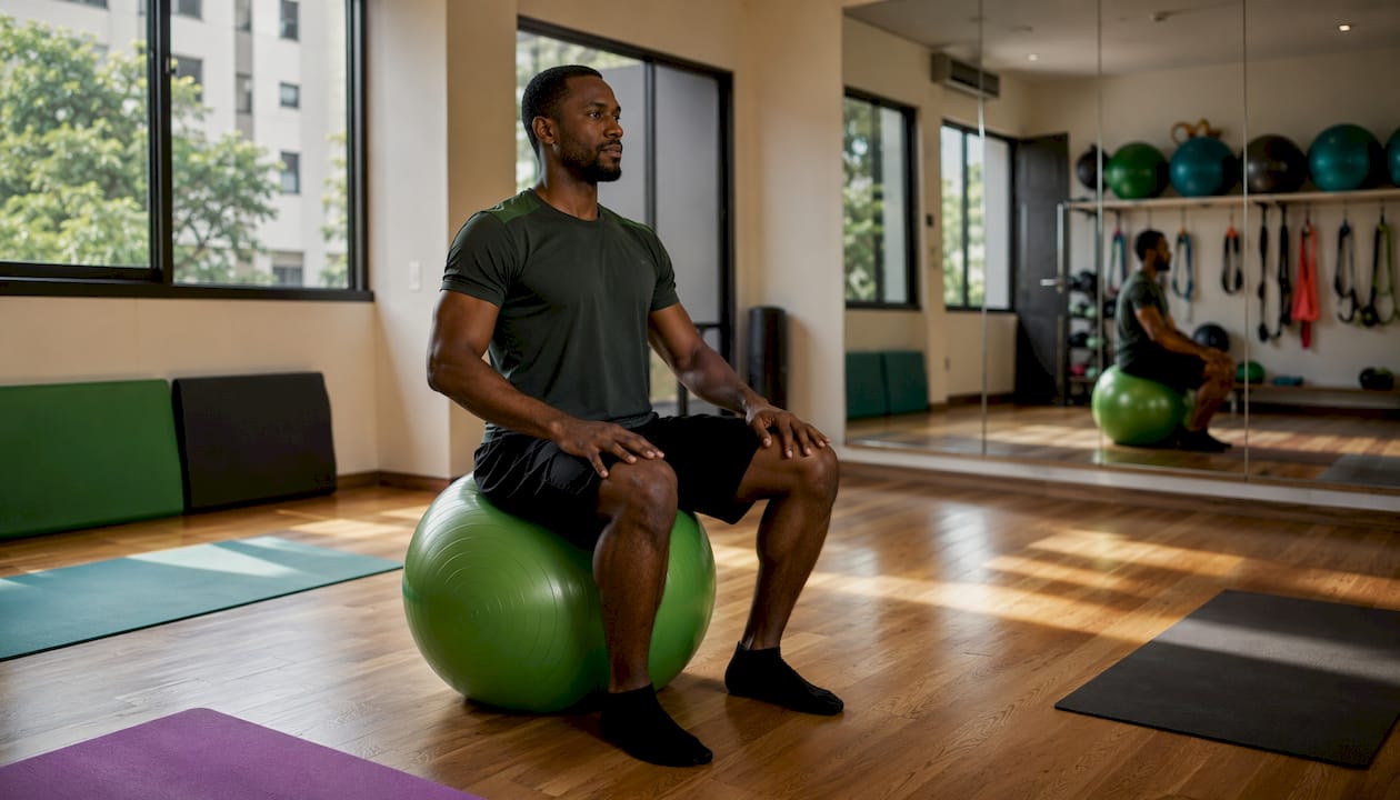 Hands demonstrating pelvic floor exercise at home