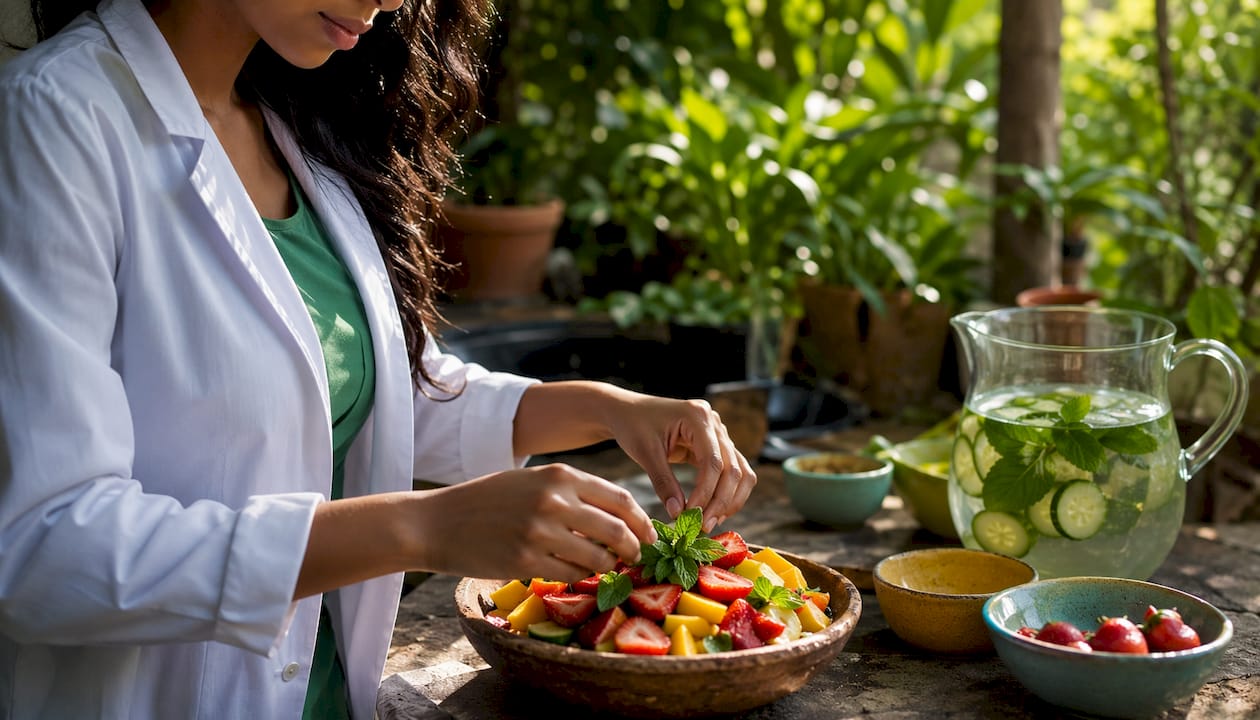 Nutritionist preparing healthy libido-supporting meal