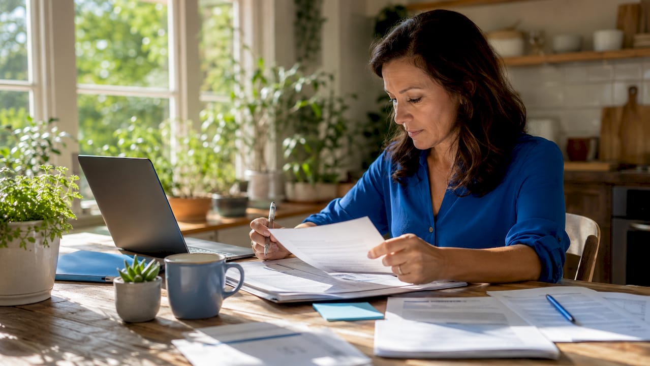 Mortgage broker reviewing compliance documents