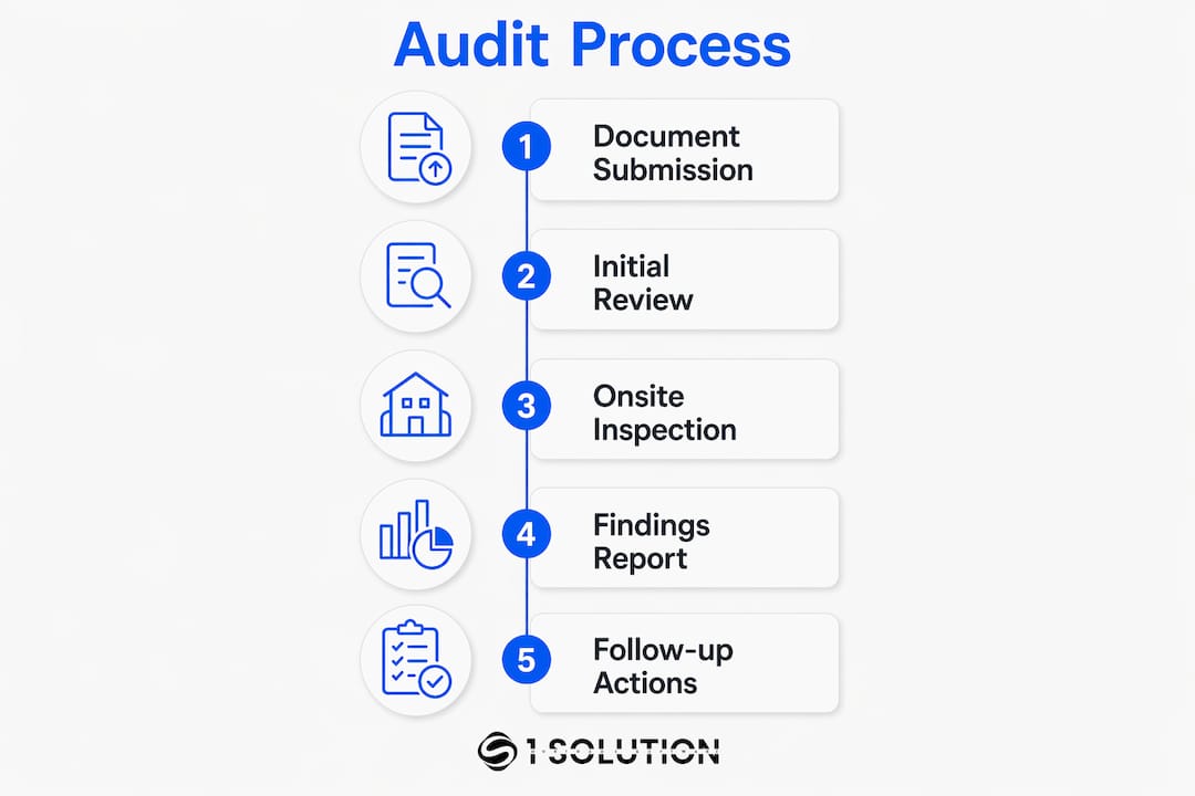 Infographic showing mortgage compliance audit process steps