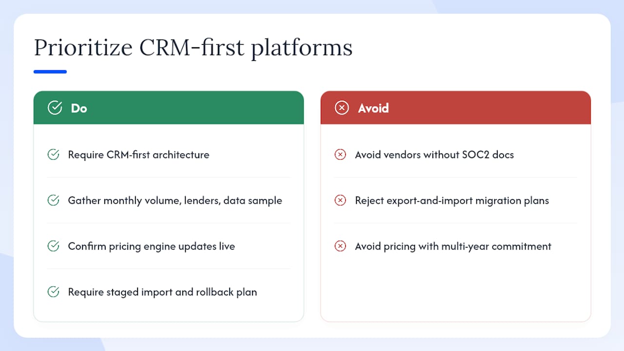 What brokers actually need from a mortgage platform — overview diagram